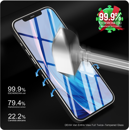 341861-Devia iPhone 12 mini Tempered Glass, Black (S