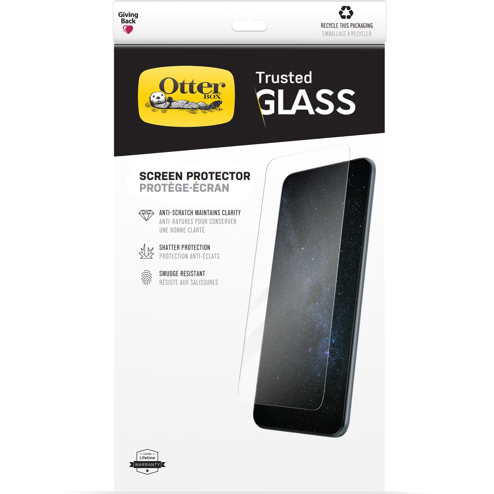 290989-OtterBox iPhone 13/13/14 Pro Trusted Glass, Clear