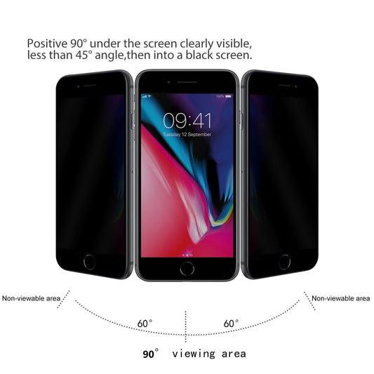 Comma iPhone 8 Plus Tempered Glass (Asahi), Full Privacy Black (0.26mm)