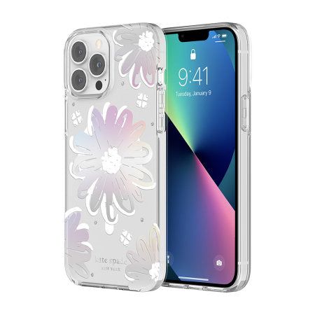 KSNY iPhone 13 Pro Max Protective Hardshell Case for MagSafe, Daisy Iridescent F