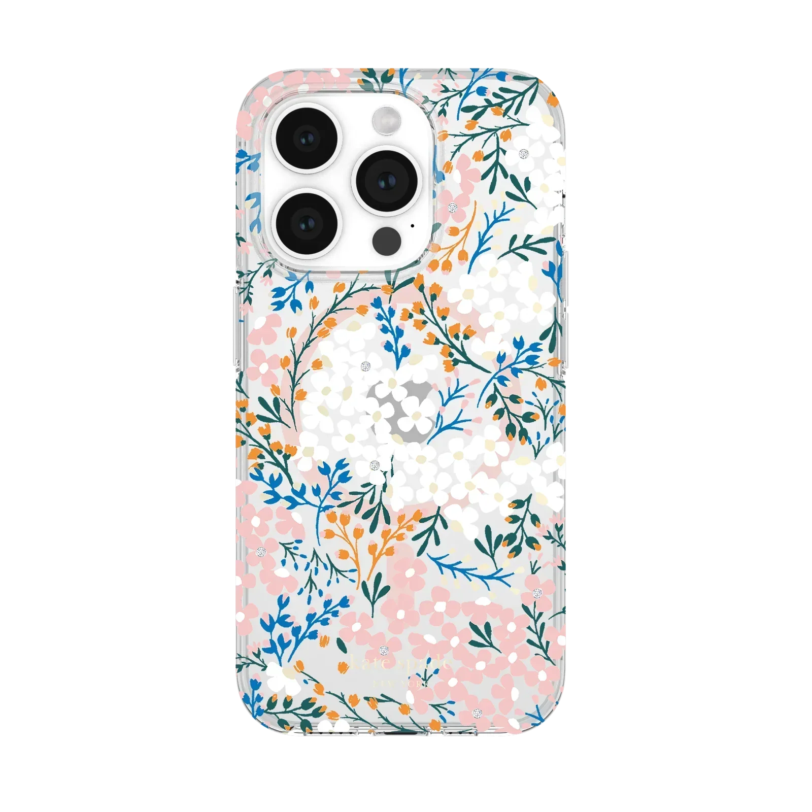 KSNY iPhone 15 Pro Protective Hardshell Case with MagSafe, Multi Floral/Rose/Pac