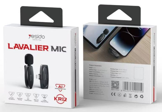 Yesido KR12 Lavalier Mic Universal for Lightning Equipment