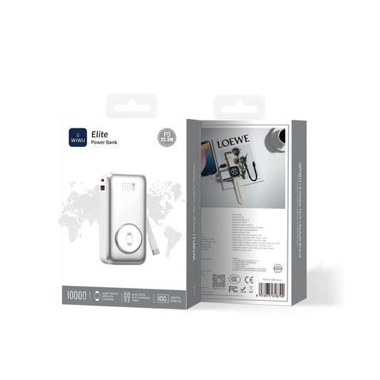 WiWU P027 Elite Power Bank 10000mAh, Silver
