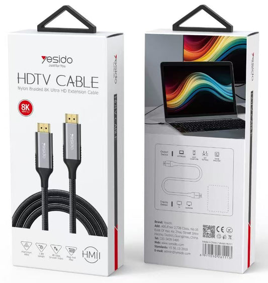 <p>Yesido HM11 HDTV 8K Cable, 1.8M Black</p>