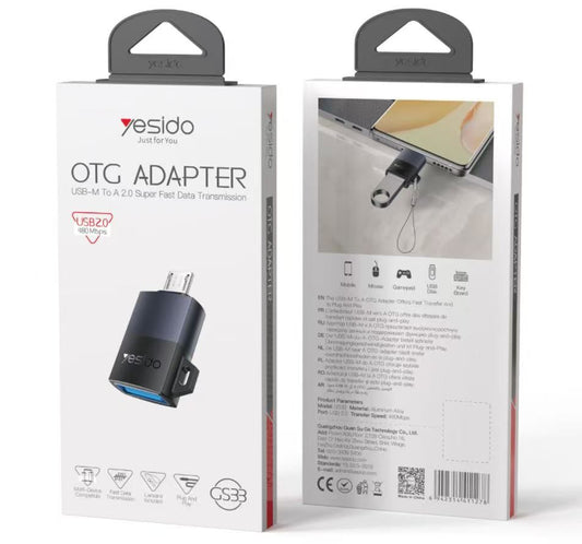 Yesido GS33 USB-M Male to USB-A Female OTG Adapter