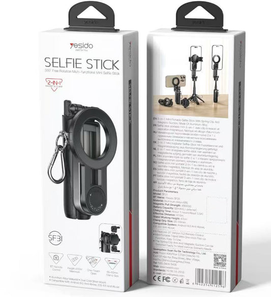 Yesido SF31 2-in-1 Magnet & Clamp Selfie Stick