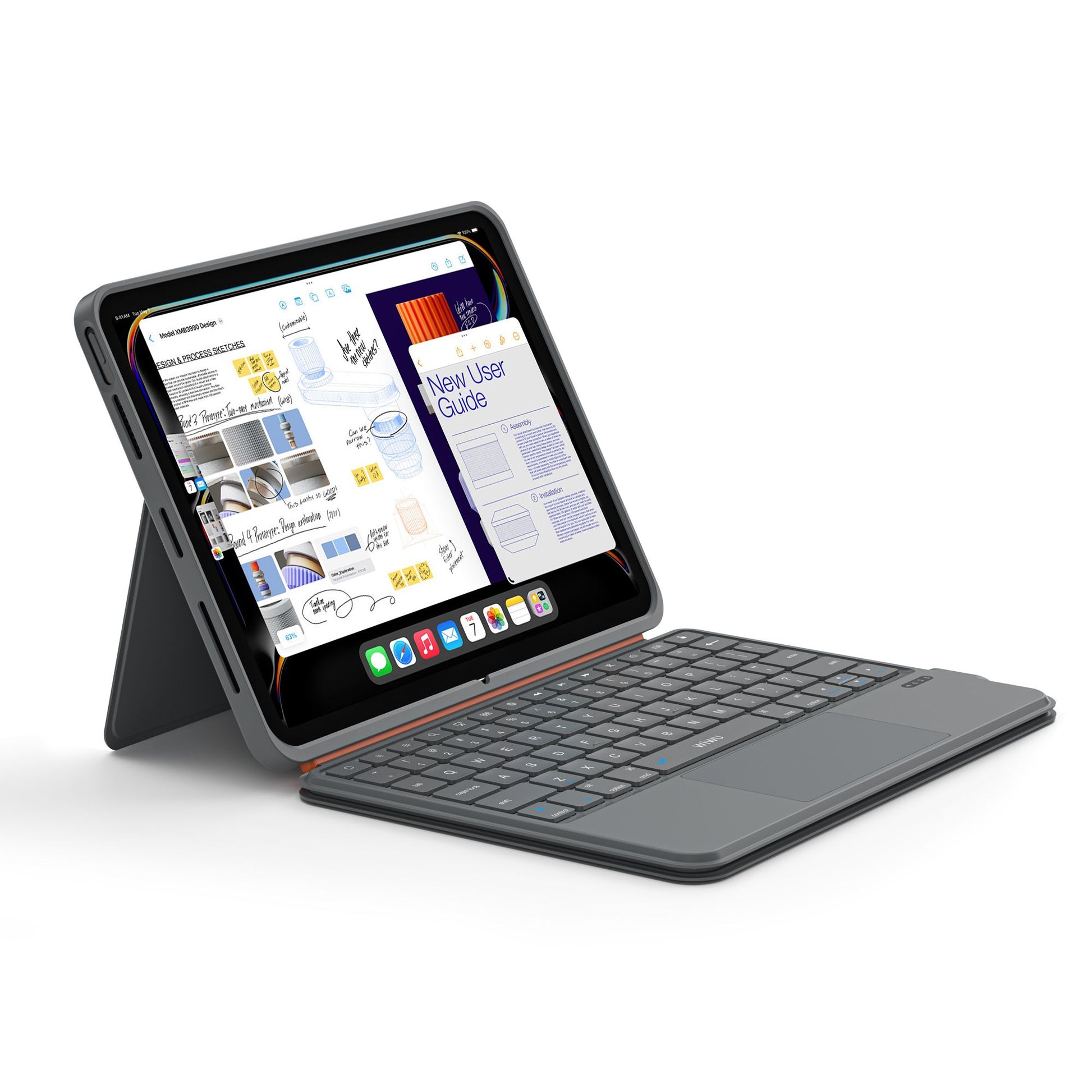 WiWU MK5 iPad Air 11 Combo 3 in 1 Case+Cover+Keyboard, Grey