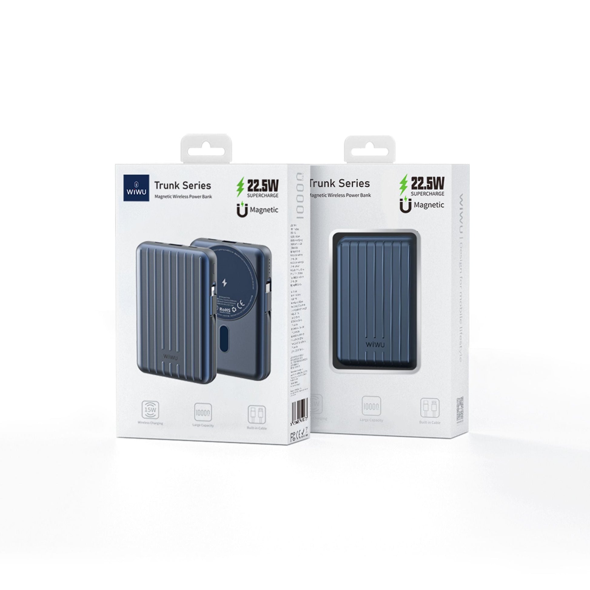 WiWU PP03 Trunk Magnetic Power Bank 10000mAh, Silver