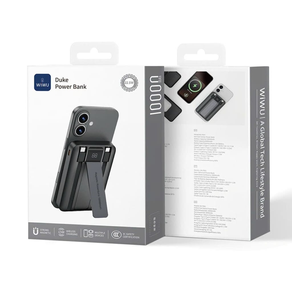 WiWU P061 Duke Power Bank 10000mAh, Black